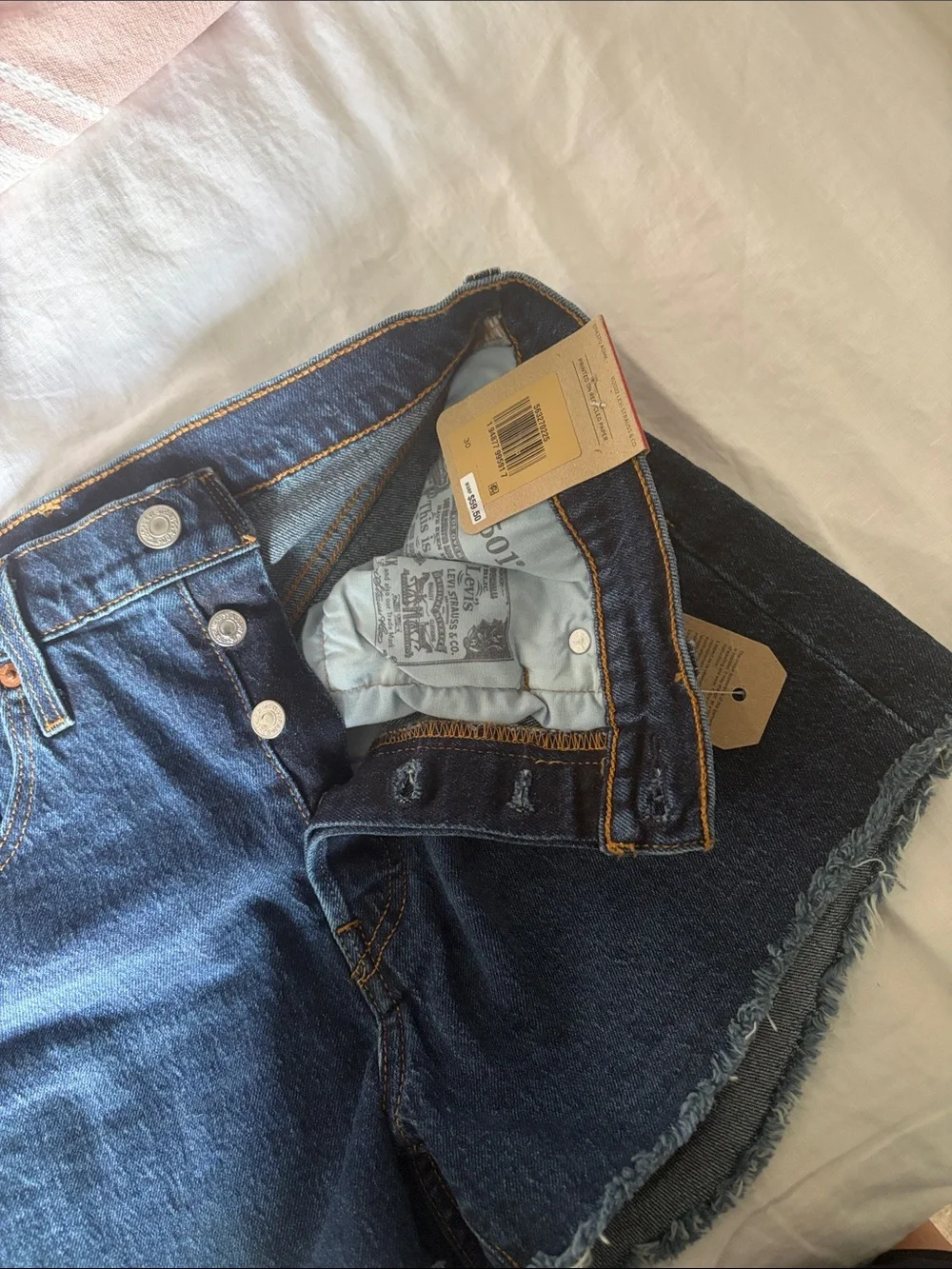 Levi's Dark Blue Vintage-Inspired Denim Cutoff Shorts